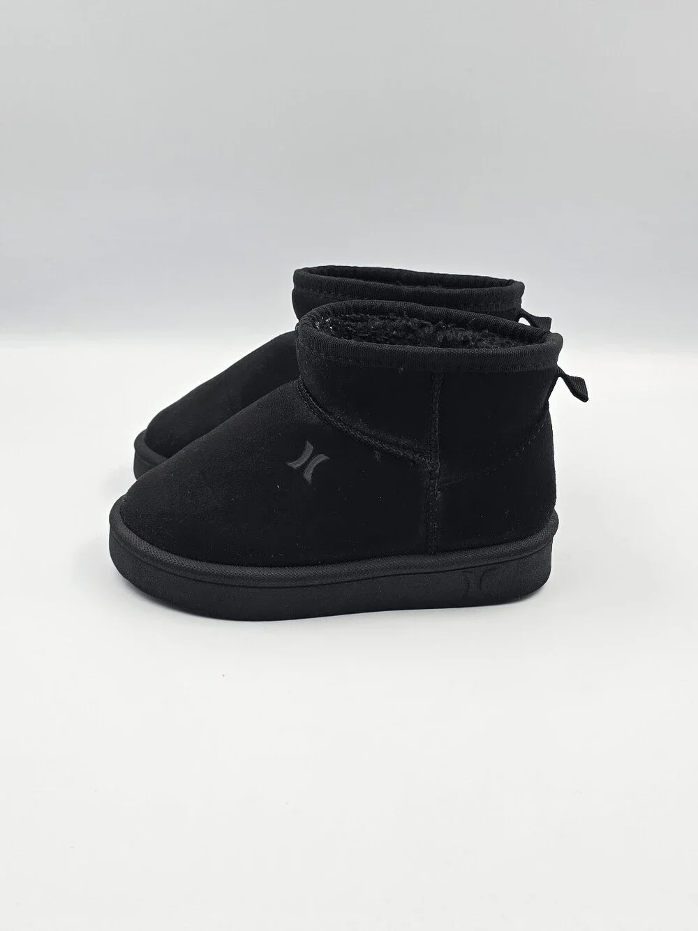 Hurley Kids Black Faux Suede Sherpa Lined Mini Ankle Boots Size 9 Toddler